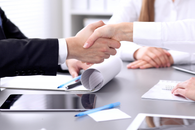 portrait of close up handshakes